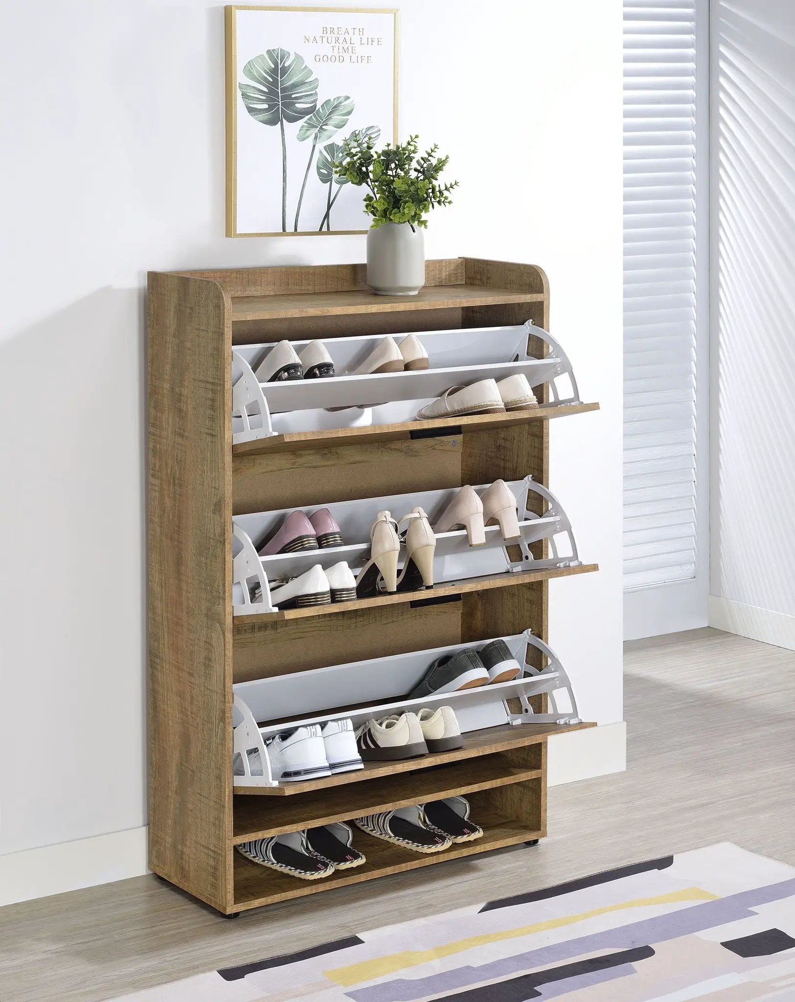 Denia 3-tier Engineered Wood Shoe Cabinet Mango by Unique Piece Furniture