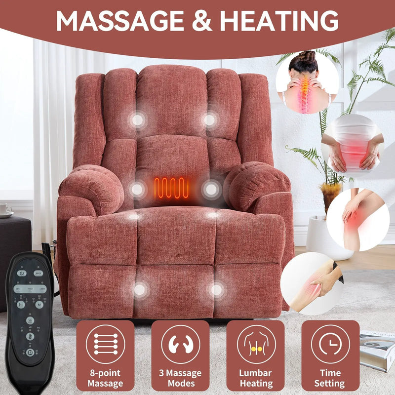 Dual Motor Heat Massage Electric Power Lift Recliner by HouseOfZazla