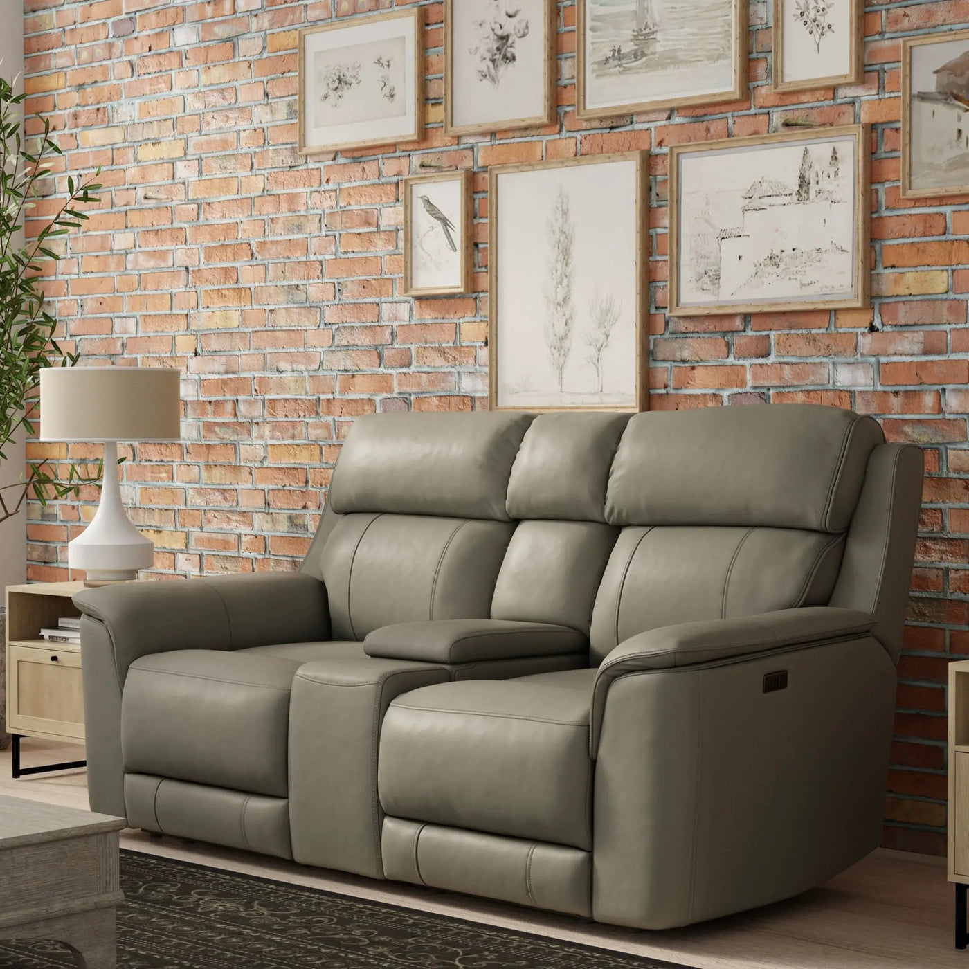 Oslo - Dual Power Reclining Loveseat With Console by HouseOfZazla