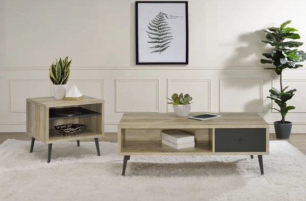 Welsh 2-piece Coffee and End Table Set Distressed Pine