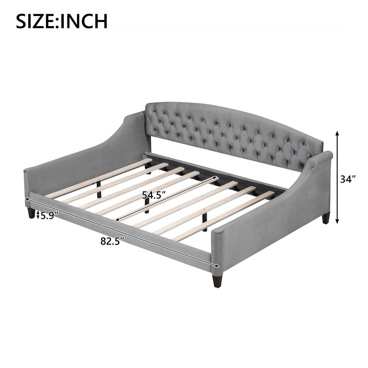 Modern Tufted Button Daybed with Tufted Upholstery – Dark Gray or Beige, photo 40 of 40