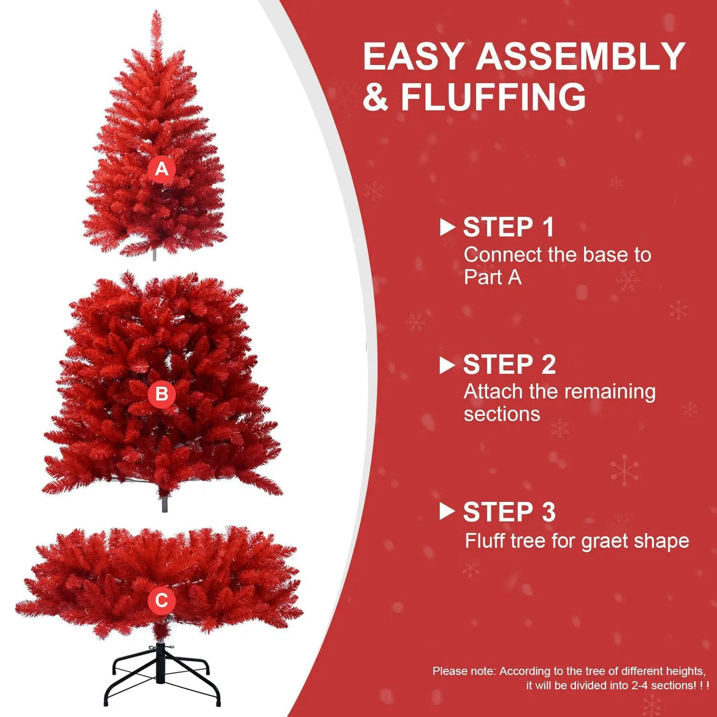 7FT Red Christmas Tree by HouseOfZazla