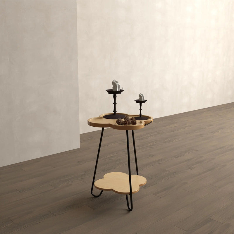 Petal Shape Accent Side Table - Acacia Wood by HouseOfZazla