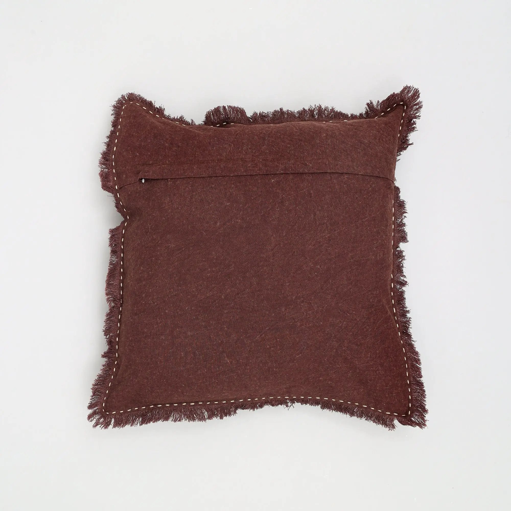 The Handwoven Fringe Cotton-Linen Pillow by HouseOfZazla