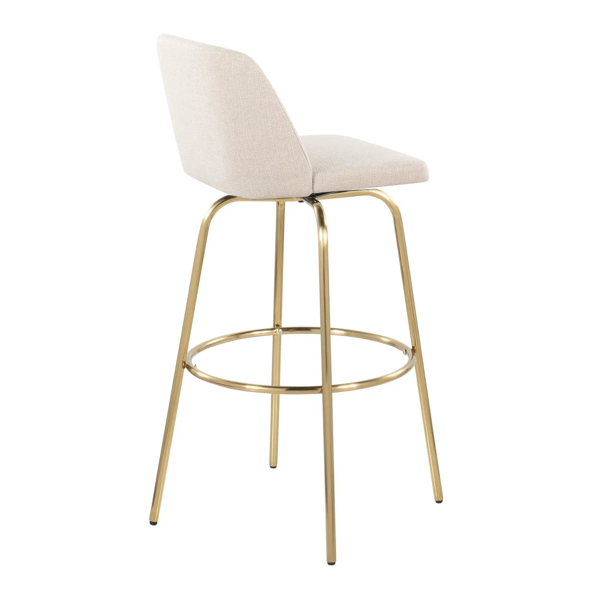 Toriano - Contemporary Fixed Height Barstool With Swivel And Round Footrest (Set of 2) by Unique Piece Furniture