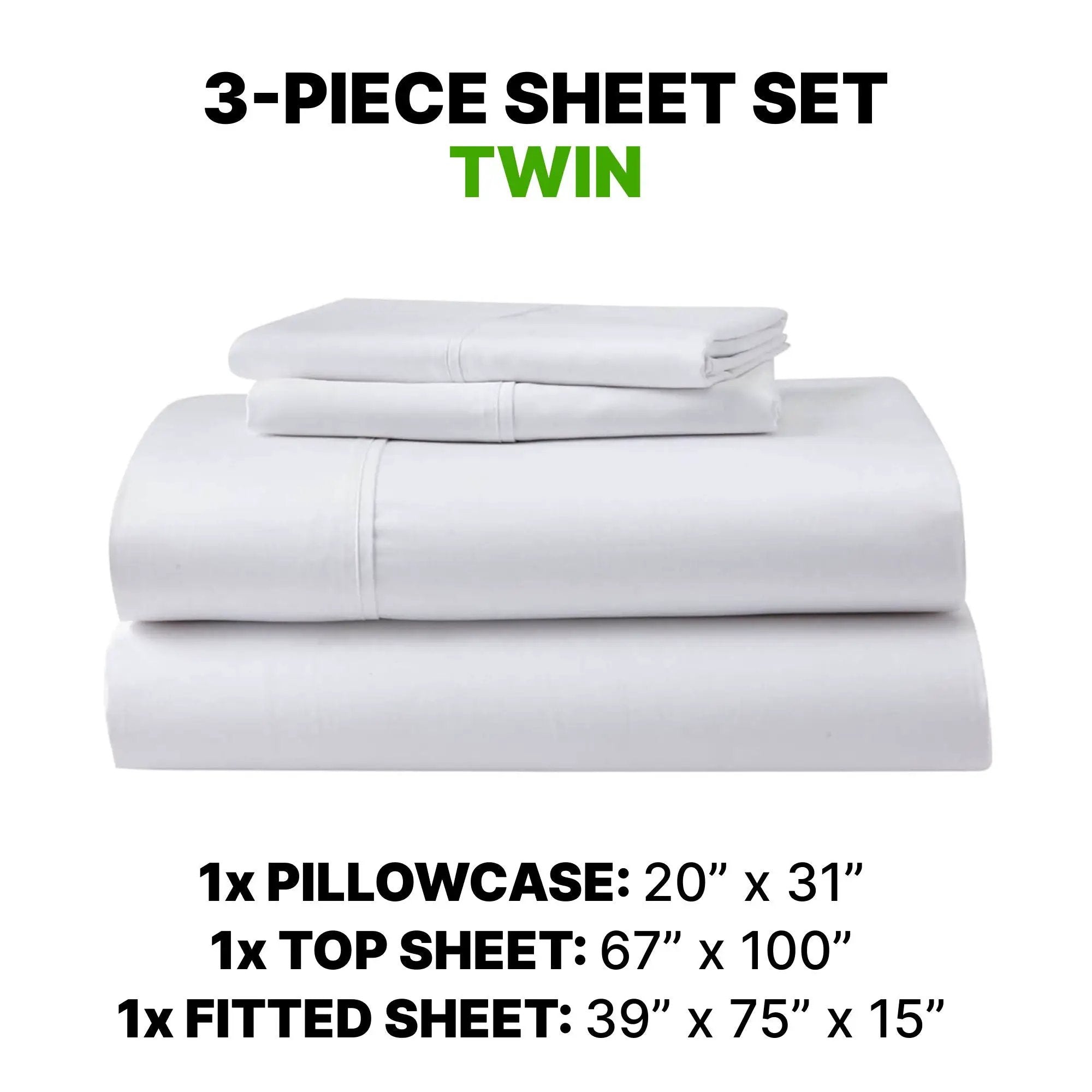 Sheet Set Luxurious Supima Cotton & TENCEL Blend with GhostGrip Bands by HouseOfZazla