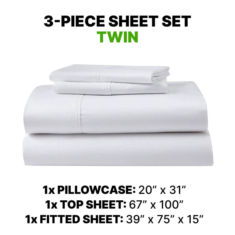 Sheet Set Luxurious Supima Cotton & TENCEL Blend with GhostGrip Bands by HouseOfZazla