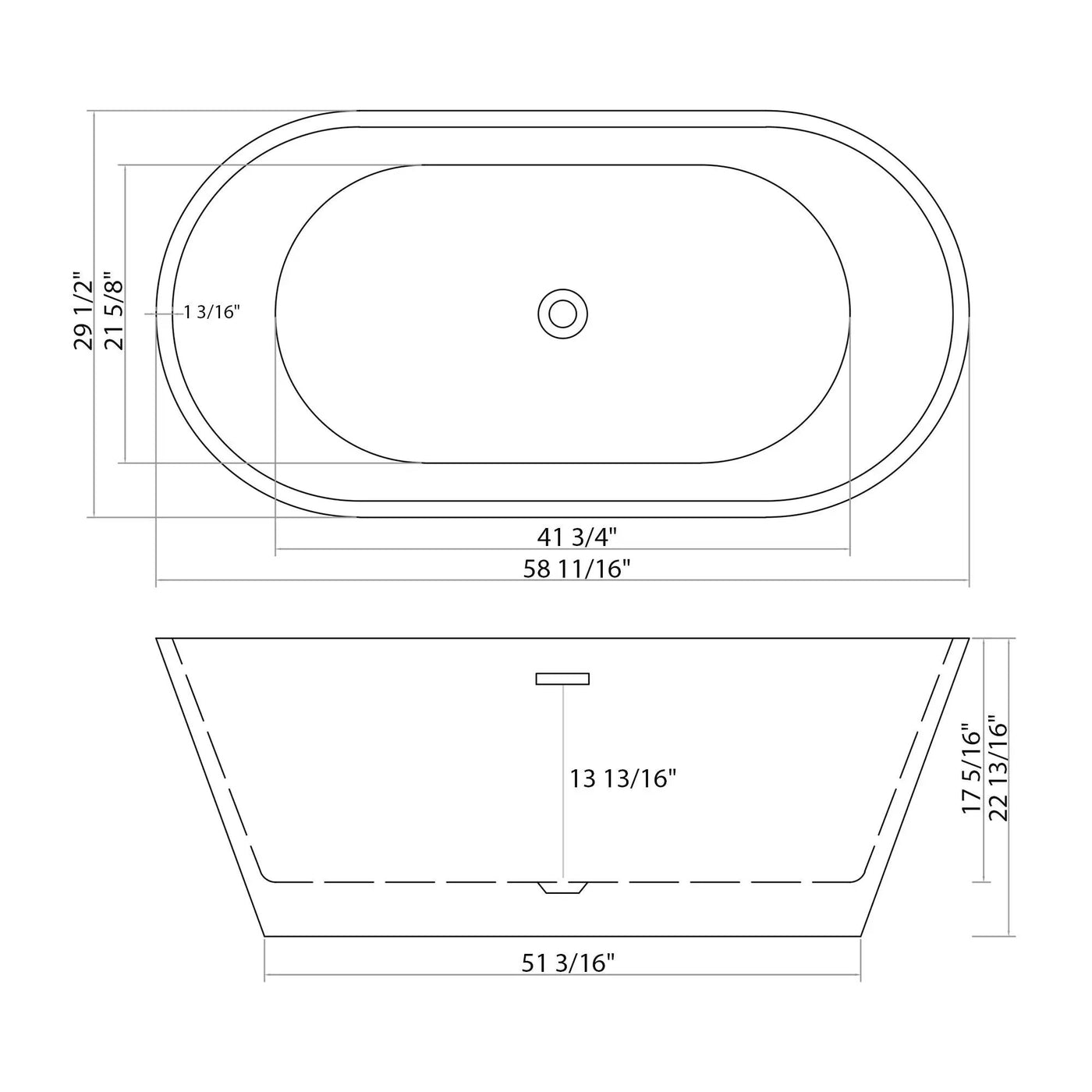 Gloss Freestanding Bathtub With Drain, Stand Alone Soaking Tub by HouseOfZazla