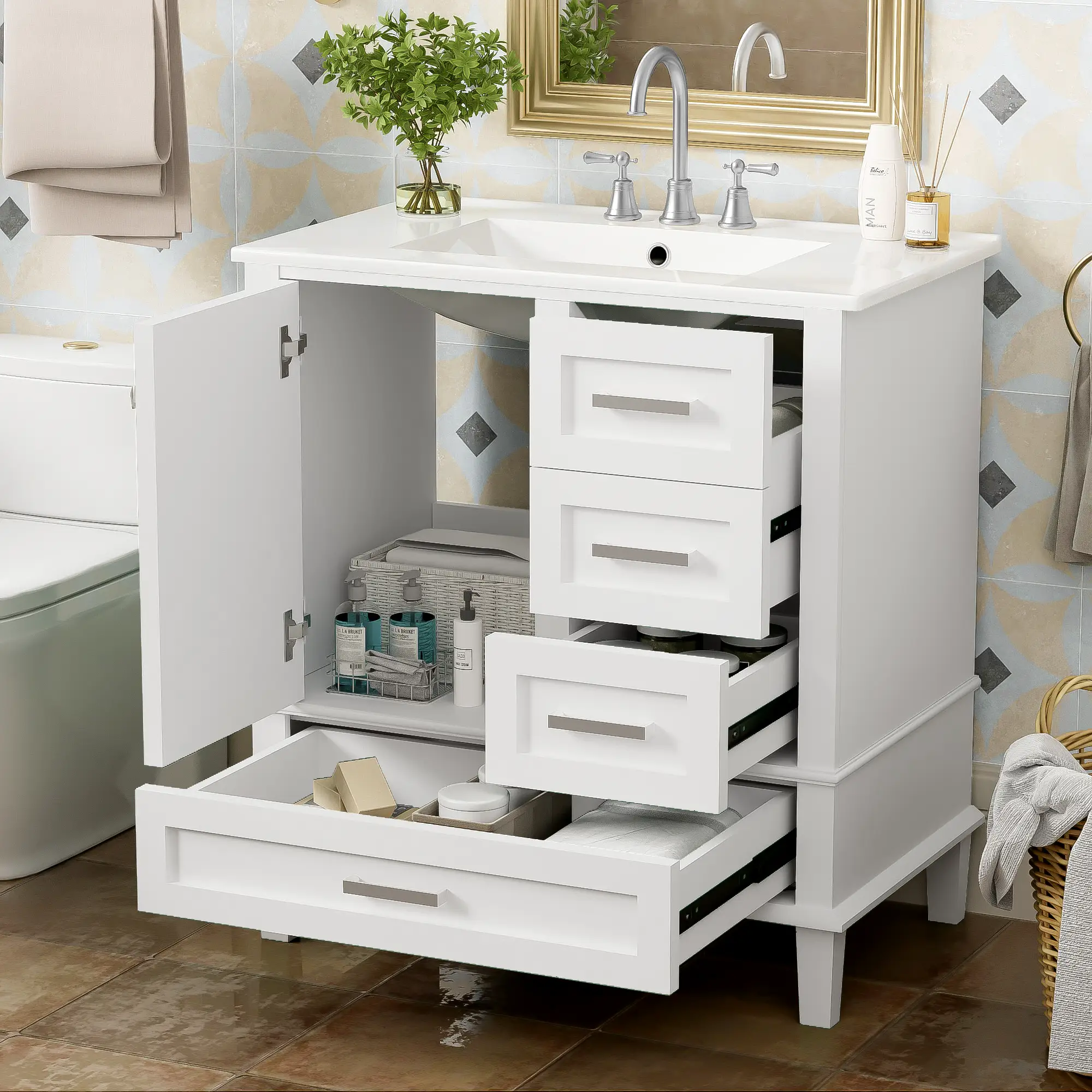 30" Modern Bathroom Vanity with Sink Combo Set by HouseOfZazla