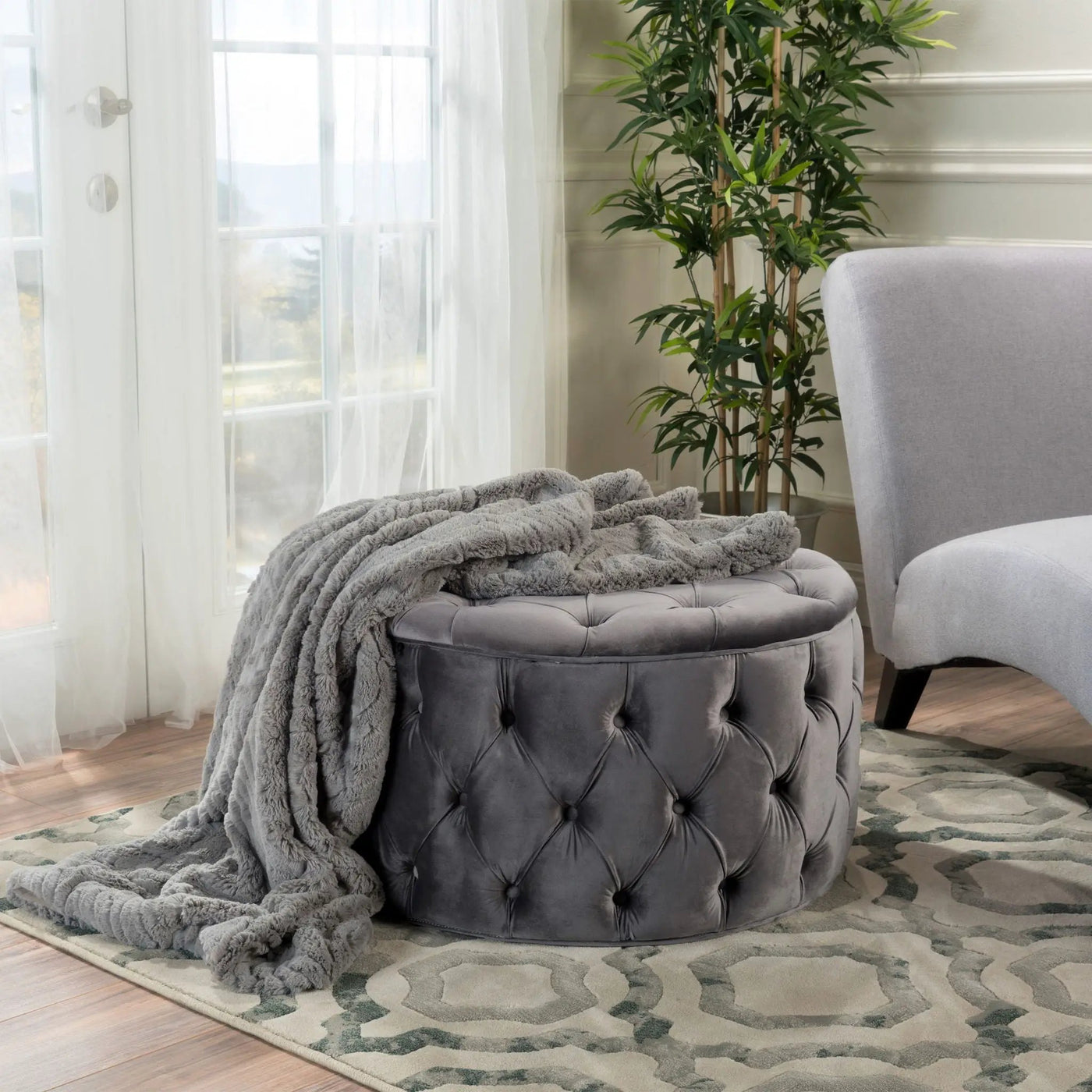 Modern Glam Ottoman Velvet by HouseOfZazla
