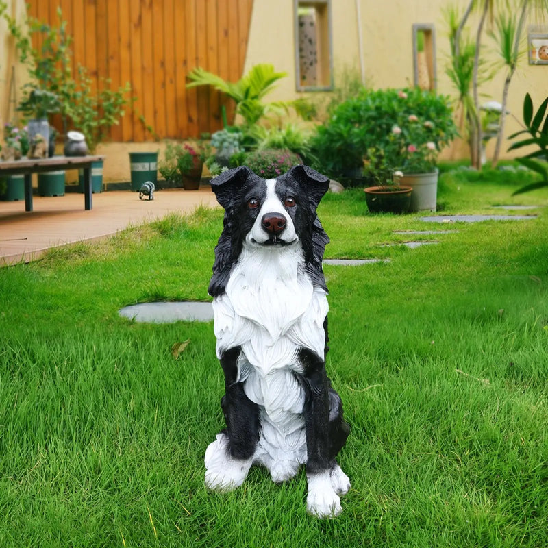 Outdoor Garden Border Collie Dog Statue Greeter by HouseOfZazla
