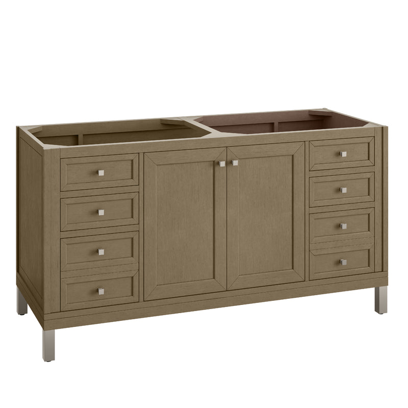 James Martin Chicago 60" Double Vanity Cabinet, Walnut Whisper, view 3