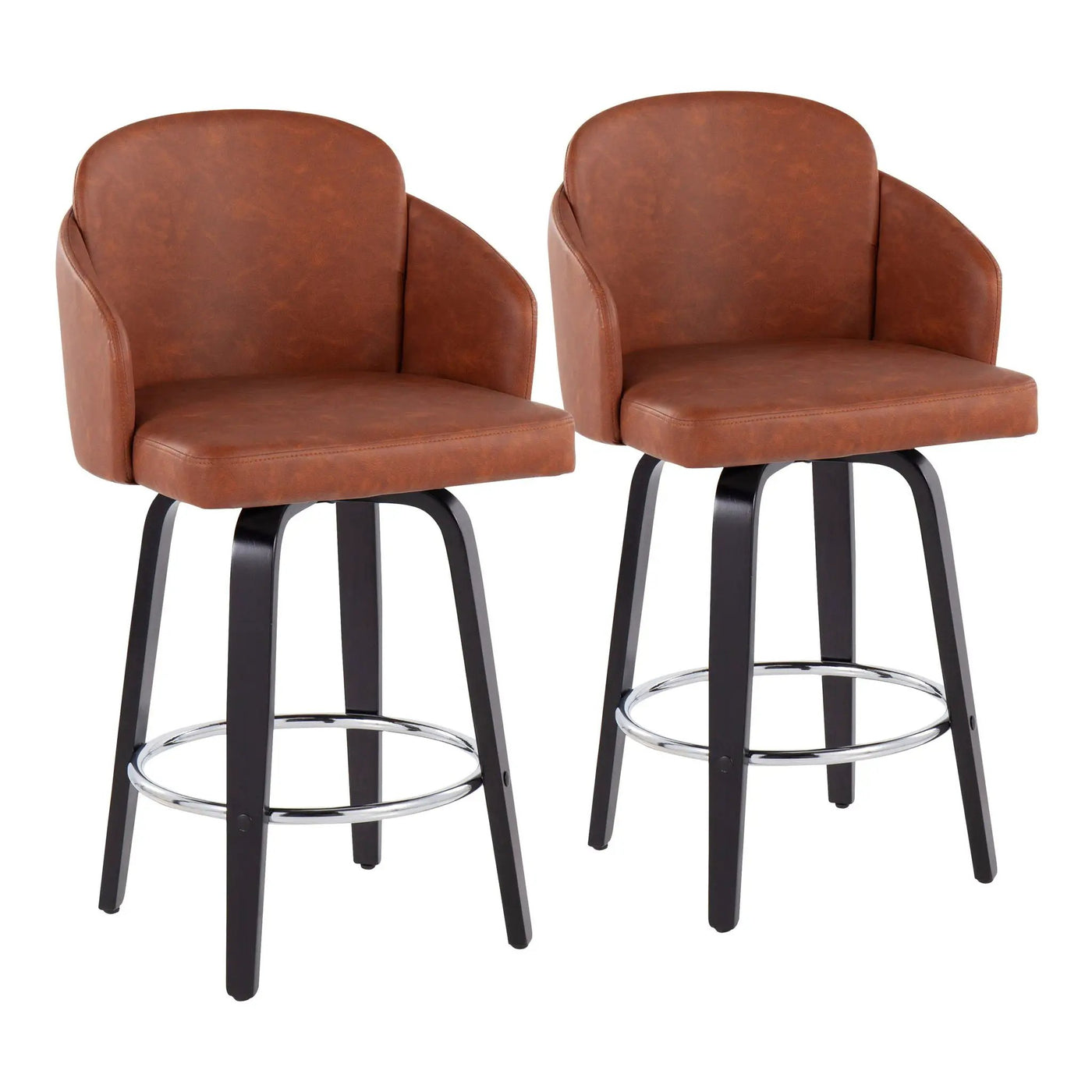 Dahlia - Contemporary Counter Stool Round Footrest (Set of 2) by HouseOfZazla