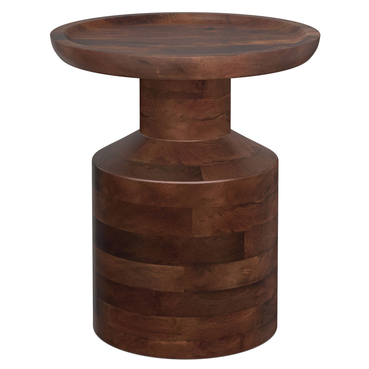 Handcrafted Wooden Accent Table with Sculptural Design - Multiple Colors, photo 5 of 32