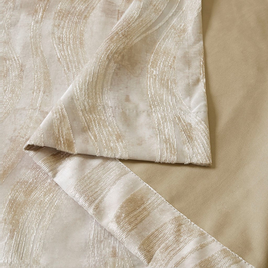 Printed Jacquard Grommet Top Total Blackout Curtain Panel by HouseOfZazla