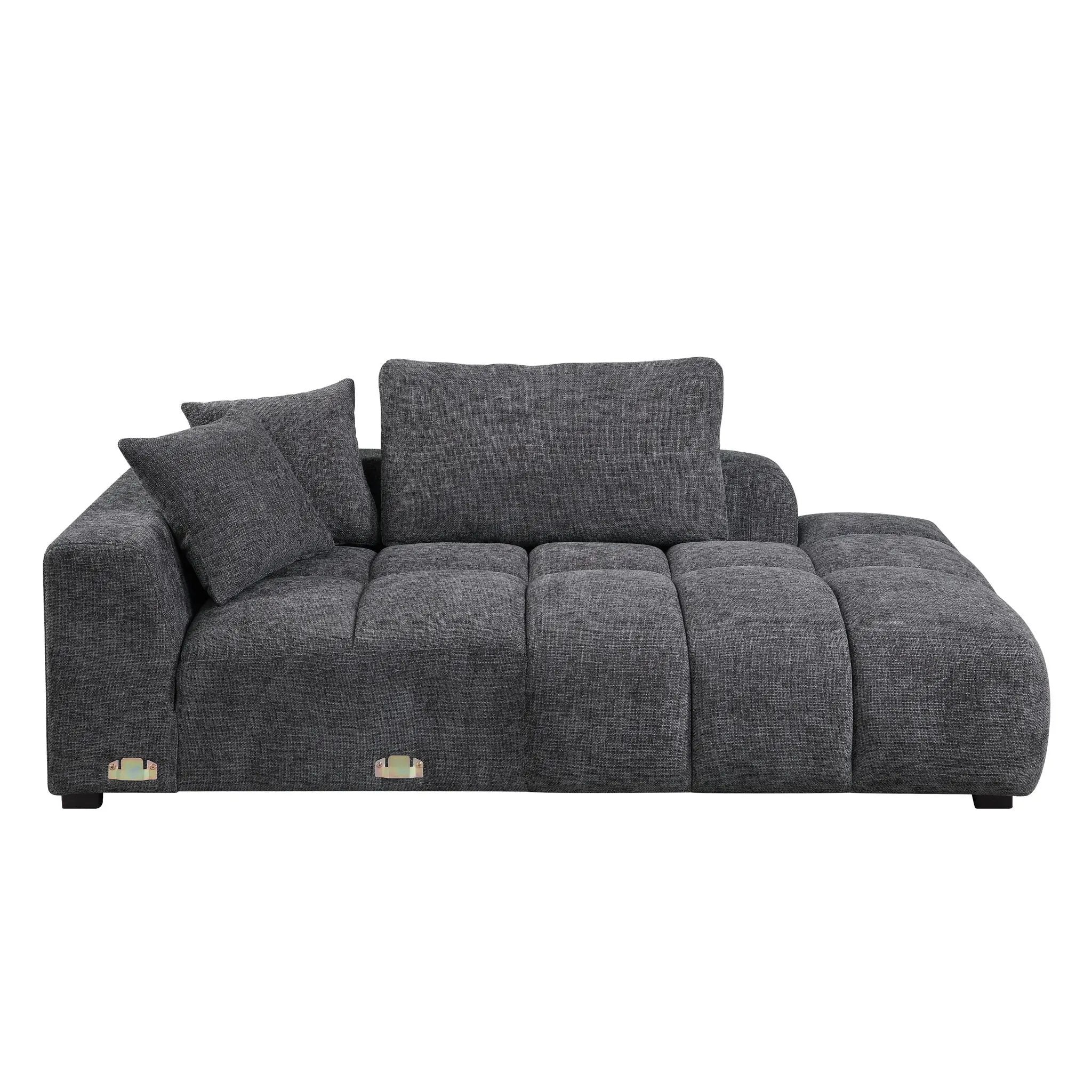 Chosen - Sectional Sofa With Toss Pillows With 2 Chaises With Ottoman - Gray by Unique Piece Furniture