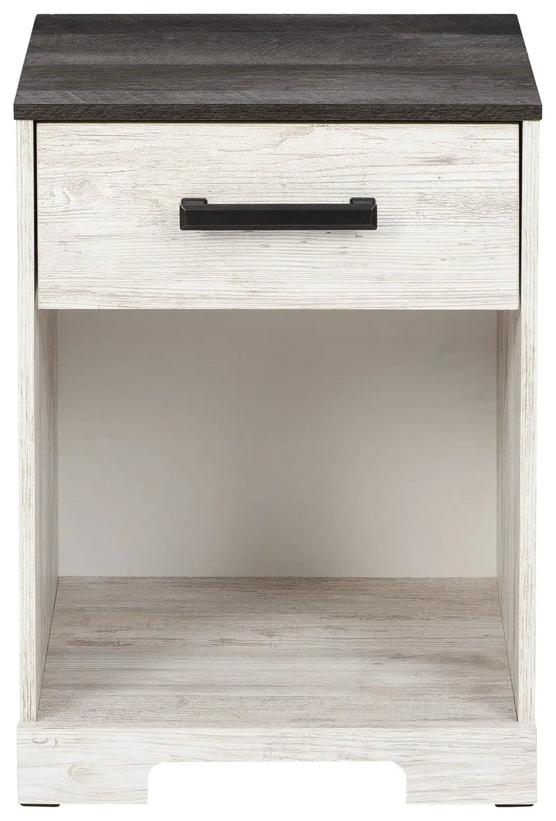 Shawburn - One Drawer Night Stand - Open Cubby - White / Black / Gray by Unique Piece Furniture