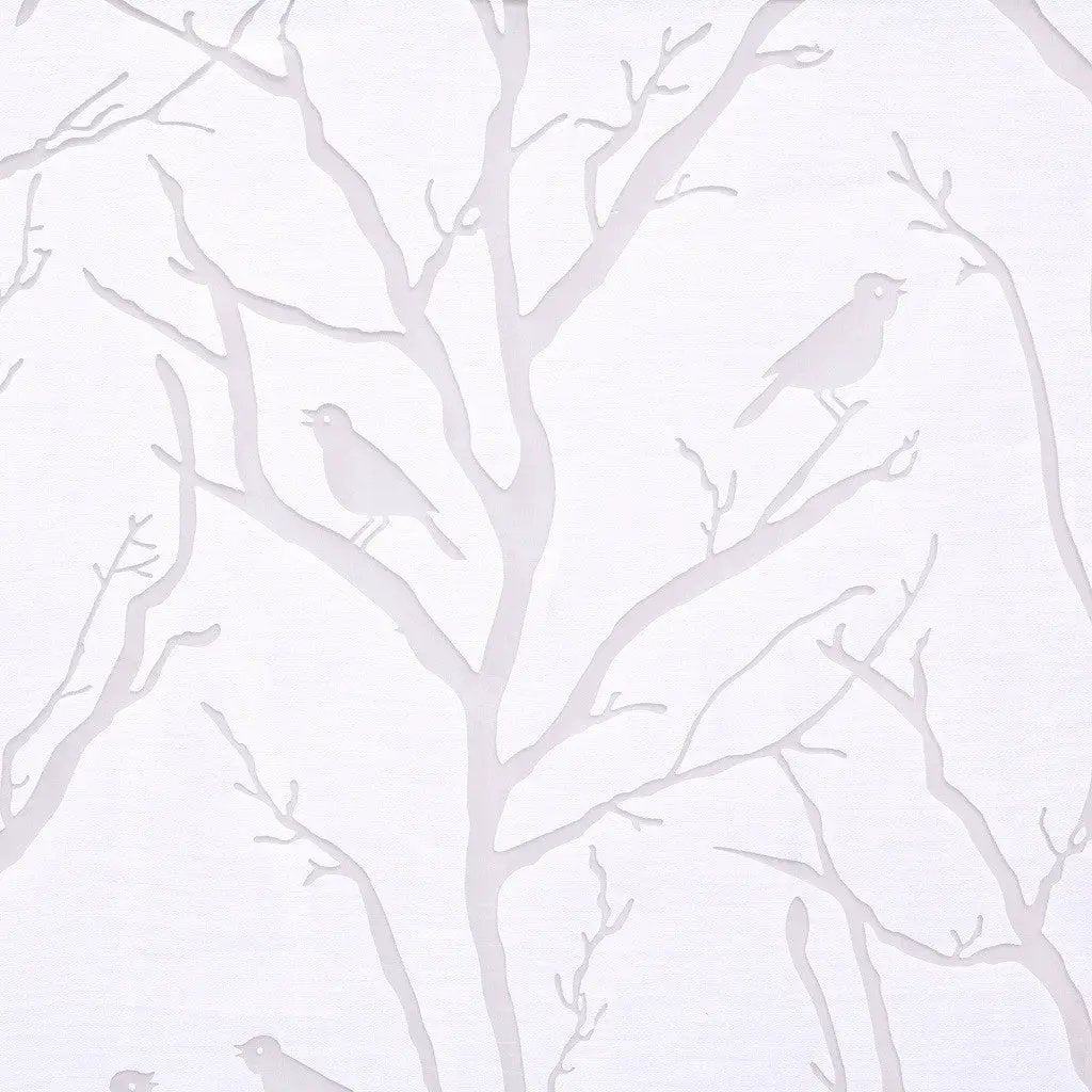 Grommet Top Sheer Bird on Branches Burnout Window Curtain Panel by HouseOfZazla