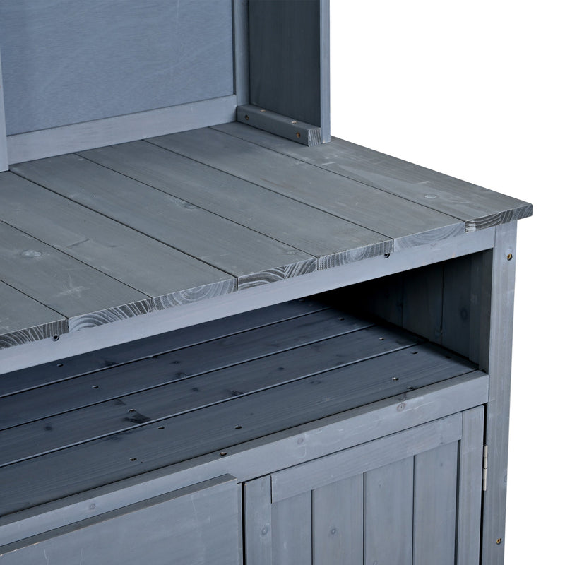 TOPMAX Large Fir Wood Potting Bench with Hutch and Storage by HouseOfZazla