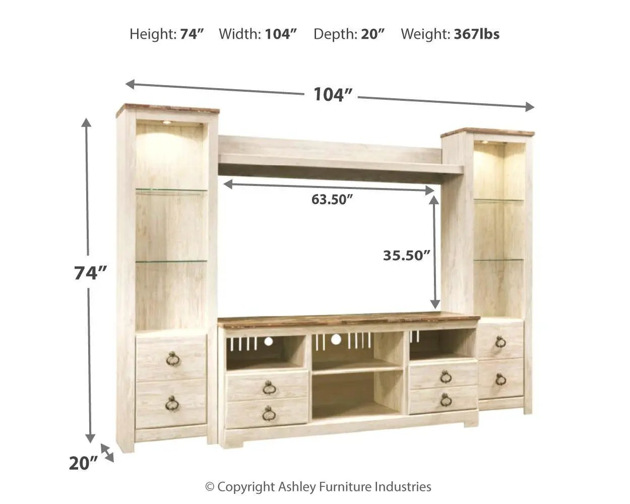 Willowton - Entertainment Center With Fireplace Option by Unique Piece Furniture