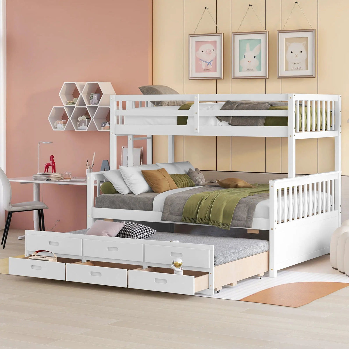 Bunk Bed With Twin Size Trundle And Drawers, photo 13 of 14