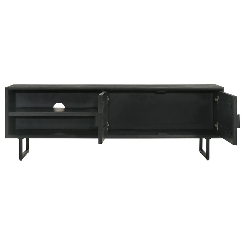Marsden 2-door Mango Wood 70-inch TV Stand Charcoal Black by Unique Piece Furniture