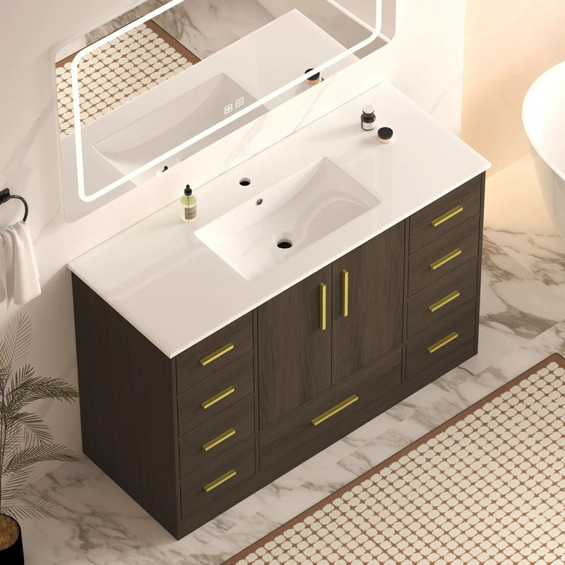 Bathroom Vanity With Abundant Storage 2 Soft Close Doors And 9 Drawers by Unique Piece Furniture