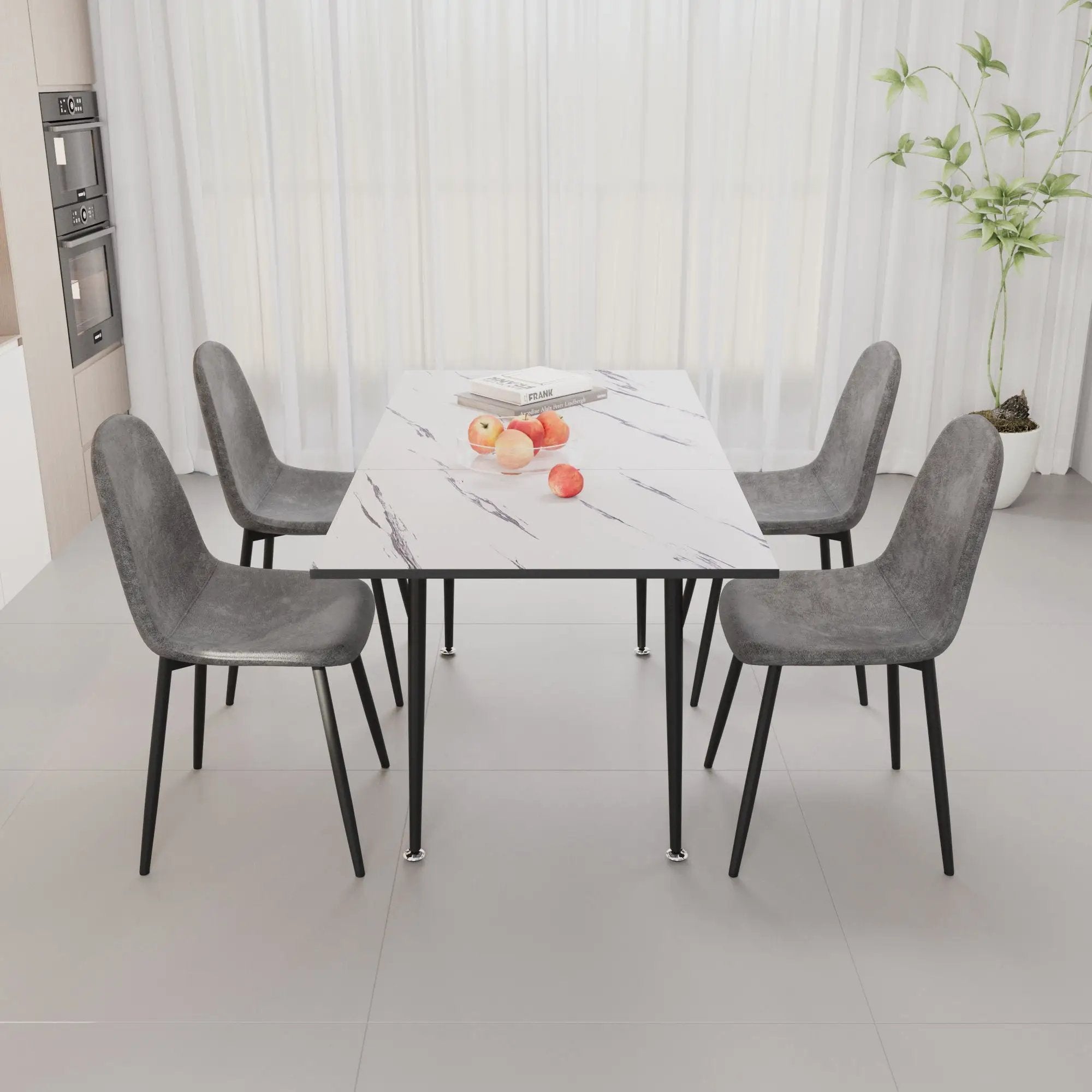 Modern Extendable Dining Table And Chair Set For 2 - 6 People by Unique Piece Furniture