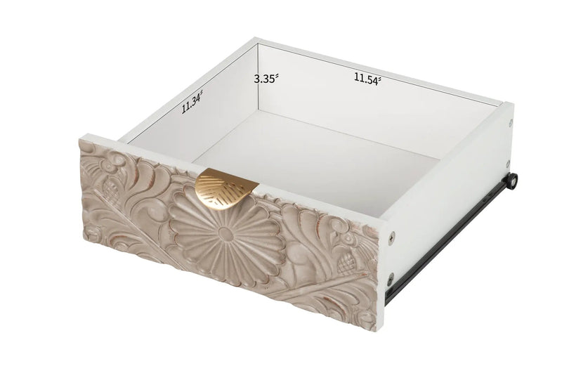Hand-Carved Accent Cabinet with Drawer and Doors by HouseOfZazla