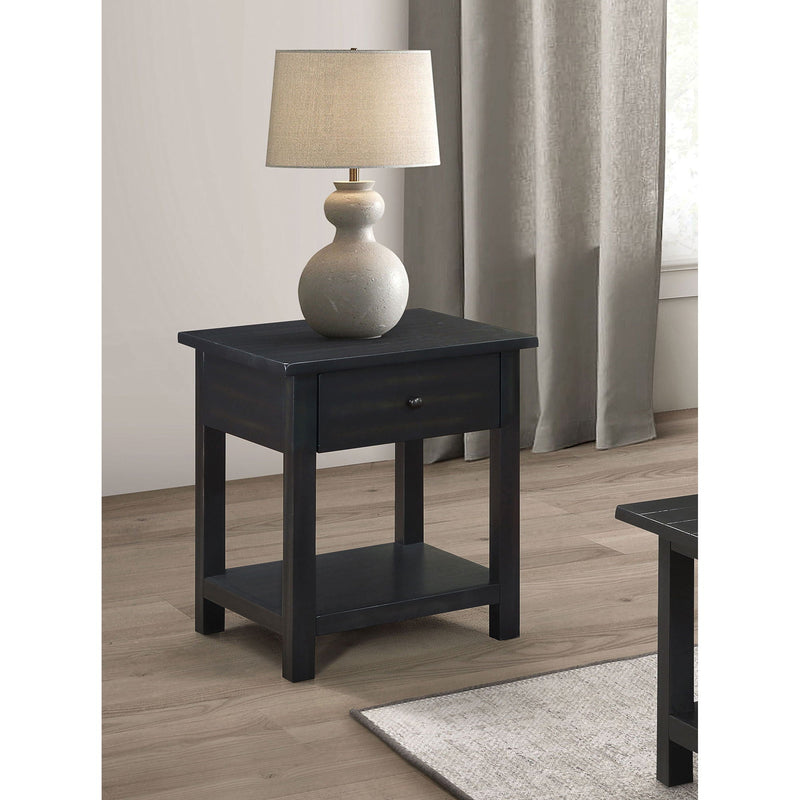 Castleton - 1 Drawer Wood End Table With Shelf by HouseOfZazla