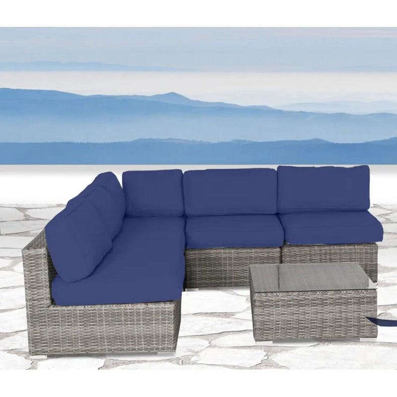 Seating Set With Cushions Handcrafted Wicker Design by HouseOfZazla