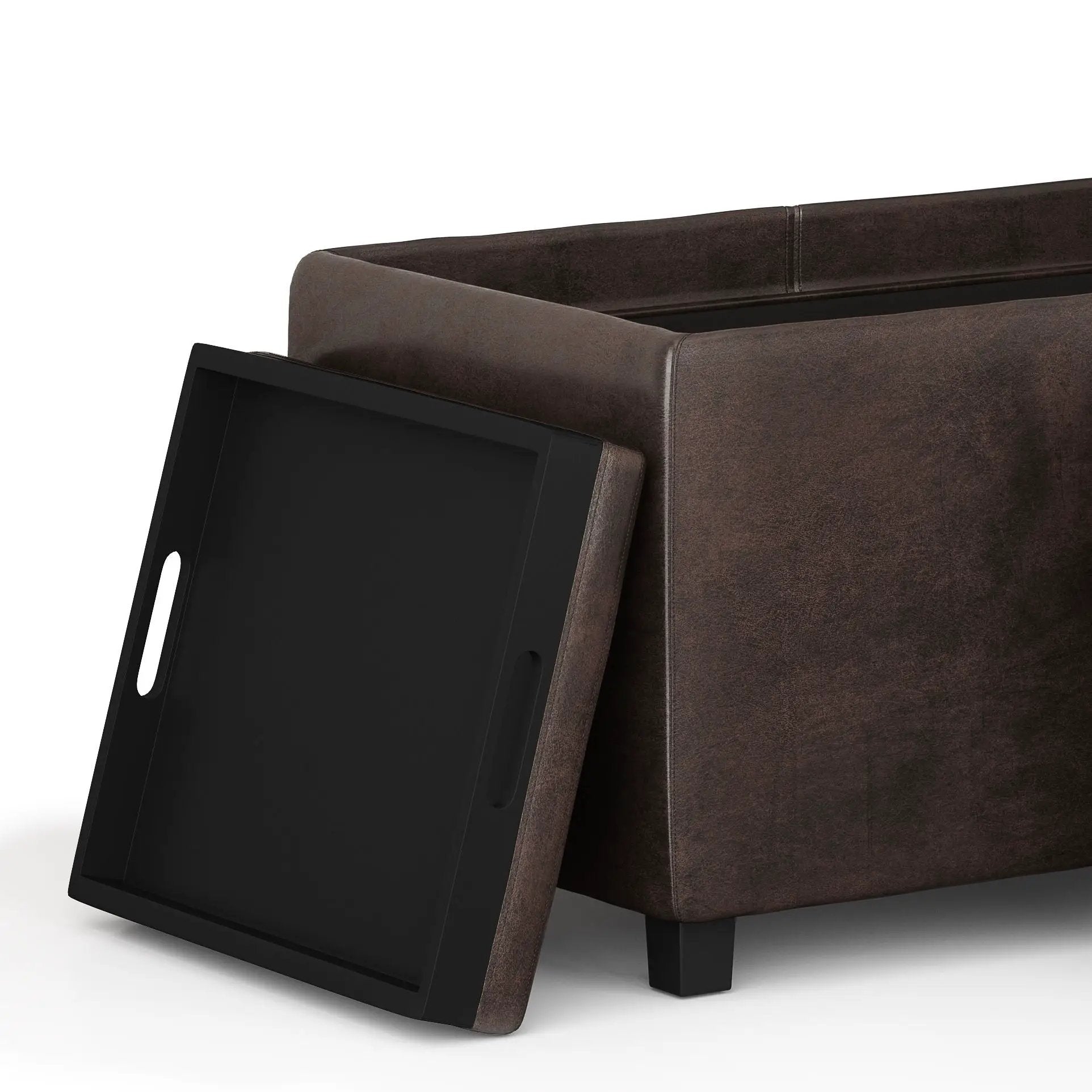 Avalon - Storage Ottoman - Distressed Brown by HouseOfZazla