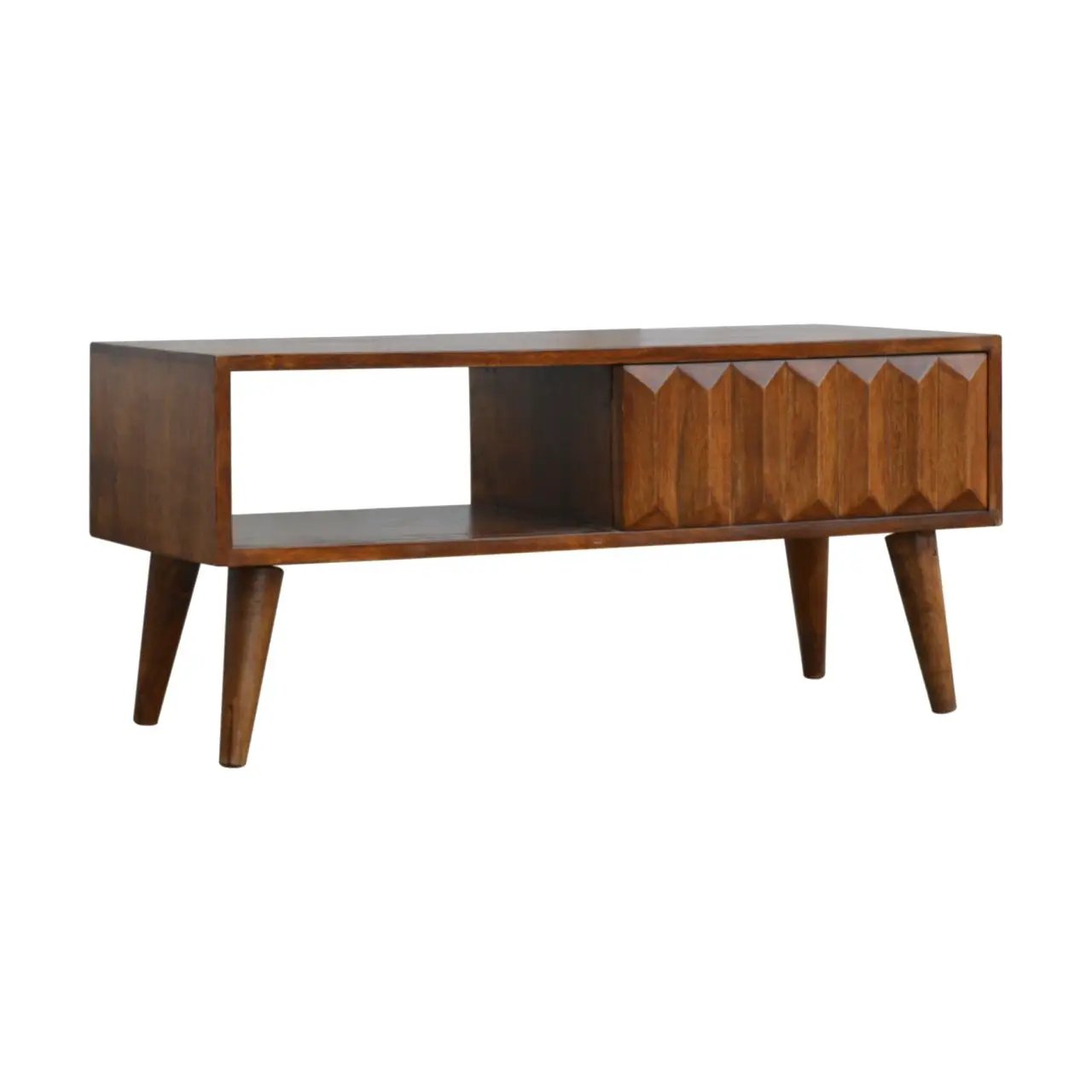 Prism Sliding Media Unit - Chestnut by Unique Piece Furniture