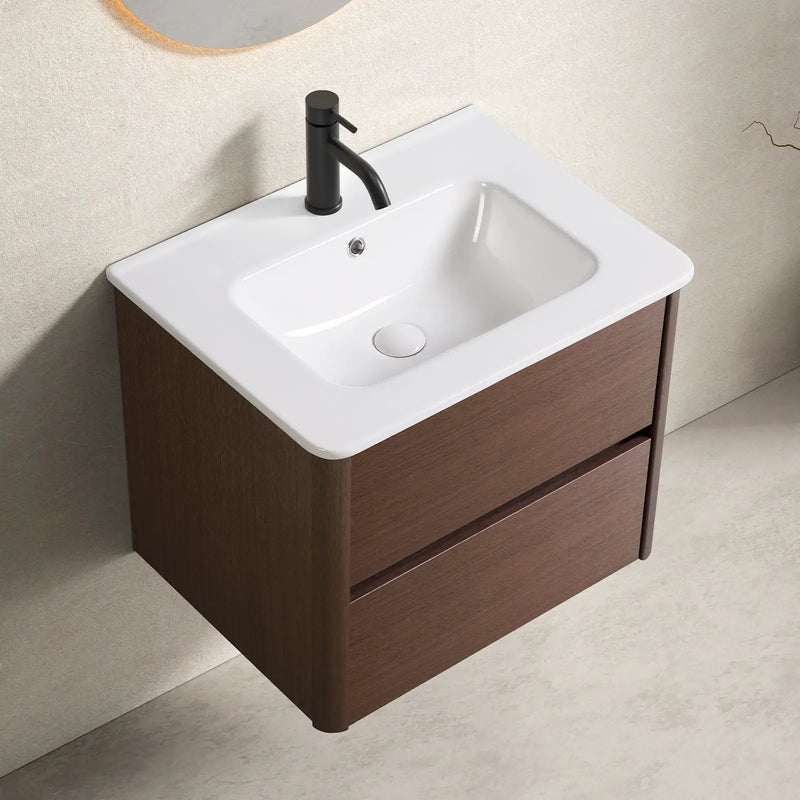 Wall Mounted Floating Bathroom Vanity With Sink And Cabinet by HouseOfZazla