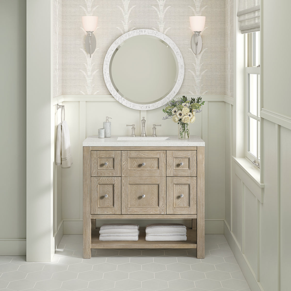 James Martin Breckenridge 36" Single Bathroom Vanity, Whitewashed Oak, view 23