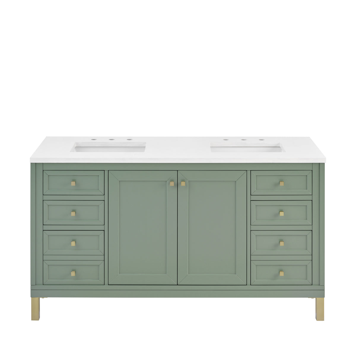 James Martin Chicago 60" Double Bathroom Vanity, Smokey Celadon, view 30