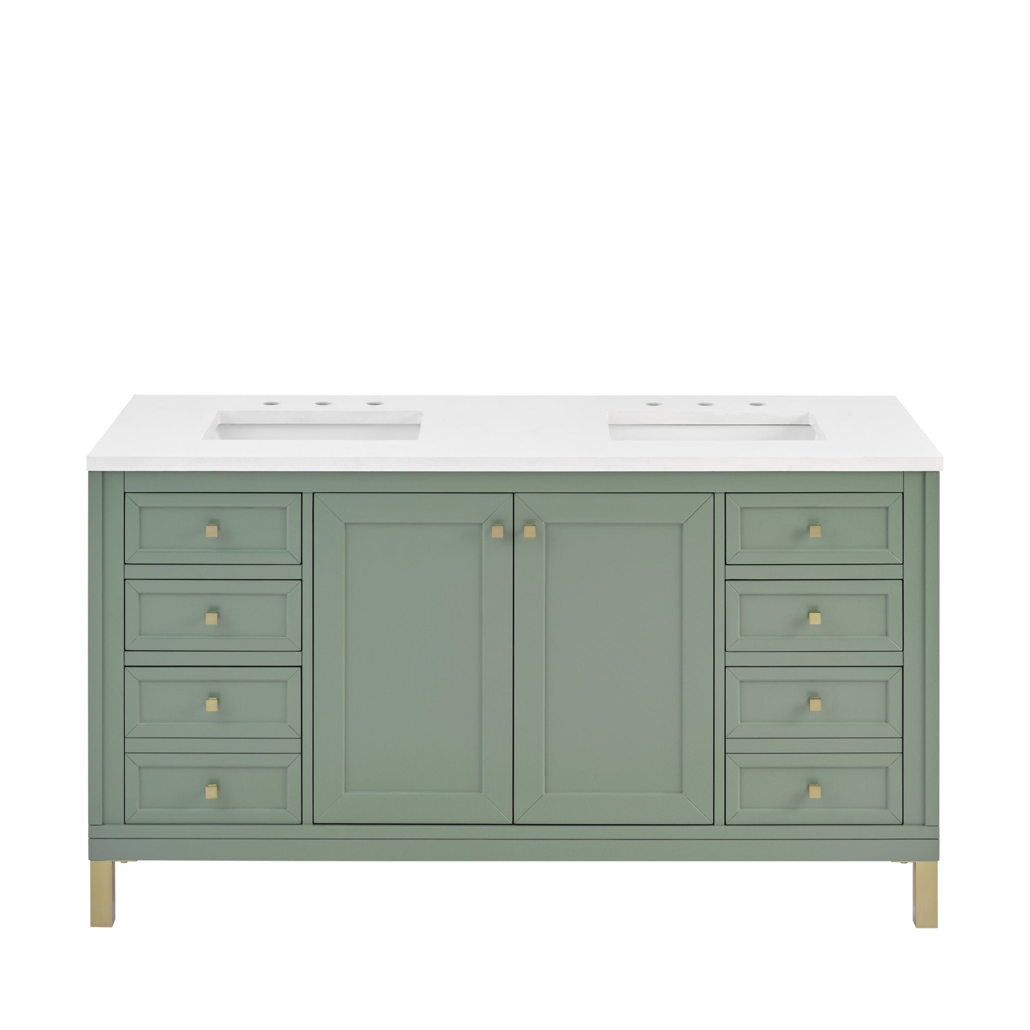 James Martin Chicago 60" Double Bathroom Vanity, Smokey Celadon, view 30