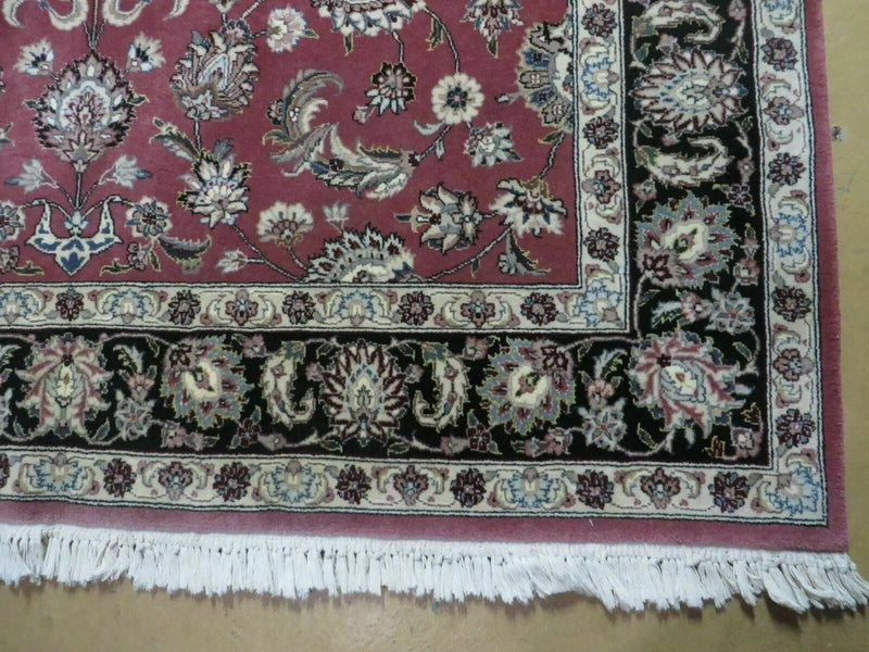 6' X 9' Vintage Handmade Fine India Floral Oriental Silk Accent Wool Rug Carpet by Jewel Rugs