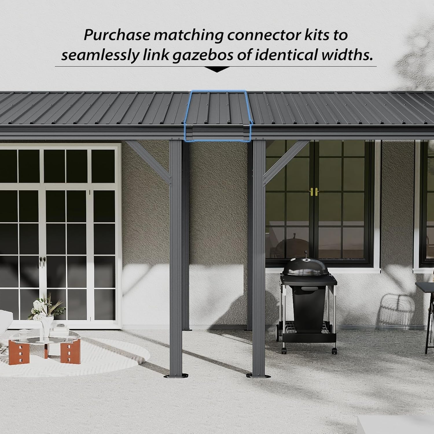 12'x16' Hardtop Lean-To Gazebo with Gutters by HouseOfZazla