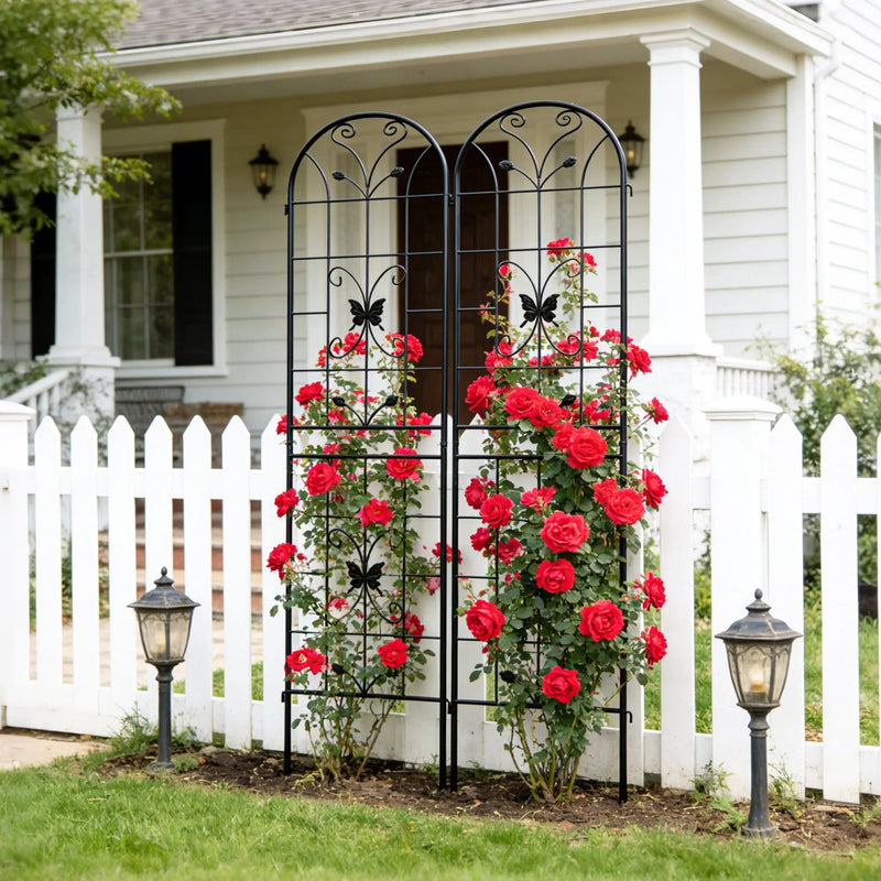 Garden Metal Trellis Rustproof Trellis For Climbing Plants Outdoor Flower Support by HouseOfZazla