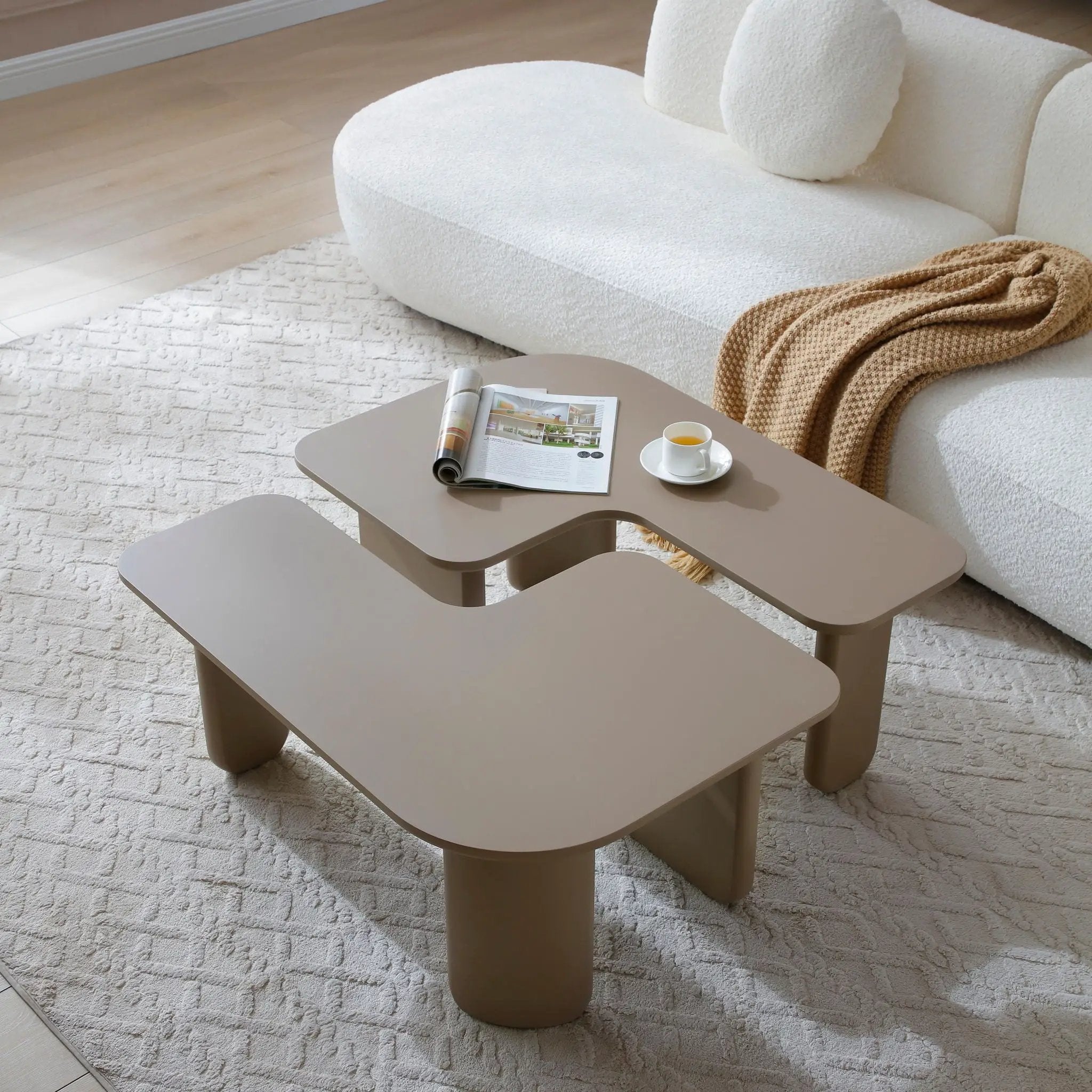 L-Shape Coffee Table For Living Room by Unique Piece Furniture