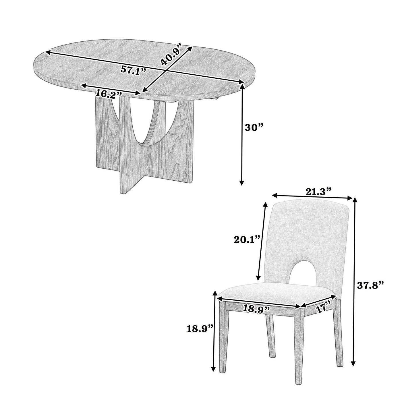 Topmax - 5 Piece Modern Extendable Round Dining Table Set With Removable Leaf For Small Places by Unique Piece Furniture