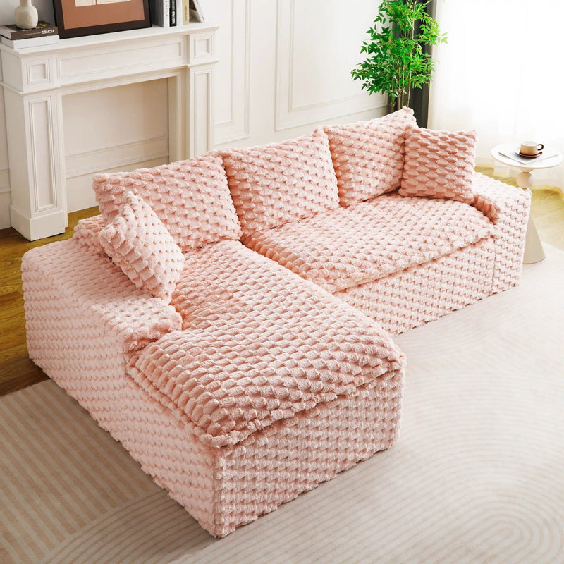 Modular Sofa, Convertible Twin Seat With Chaise Lounge by Unique Piece Furniture