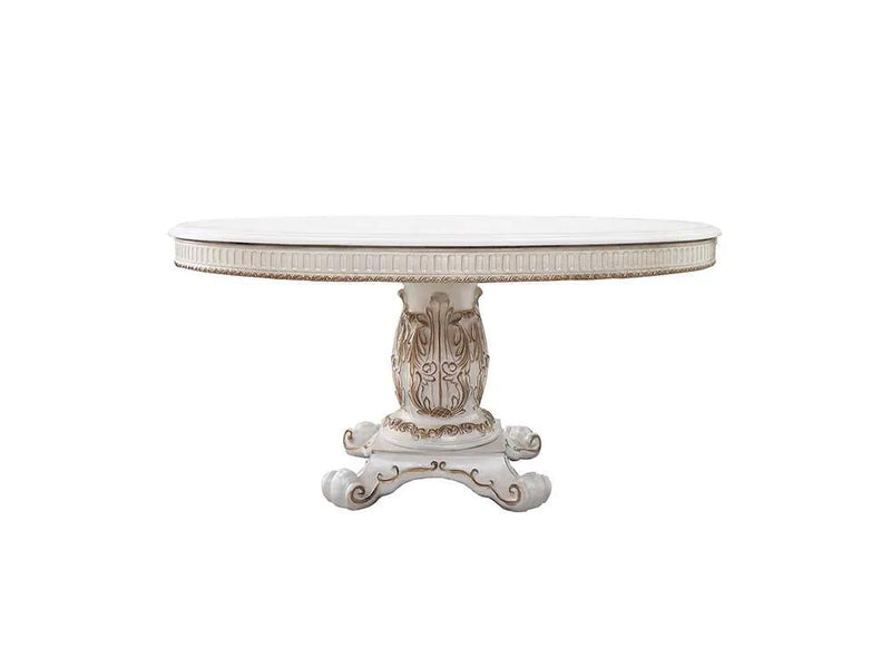 Vendome - 76" Round Dining Table With Pedestal Base - Antique Pearl by Unique Piece Furniture