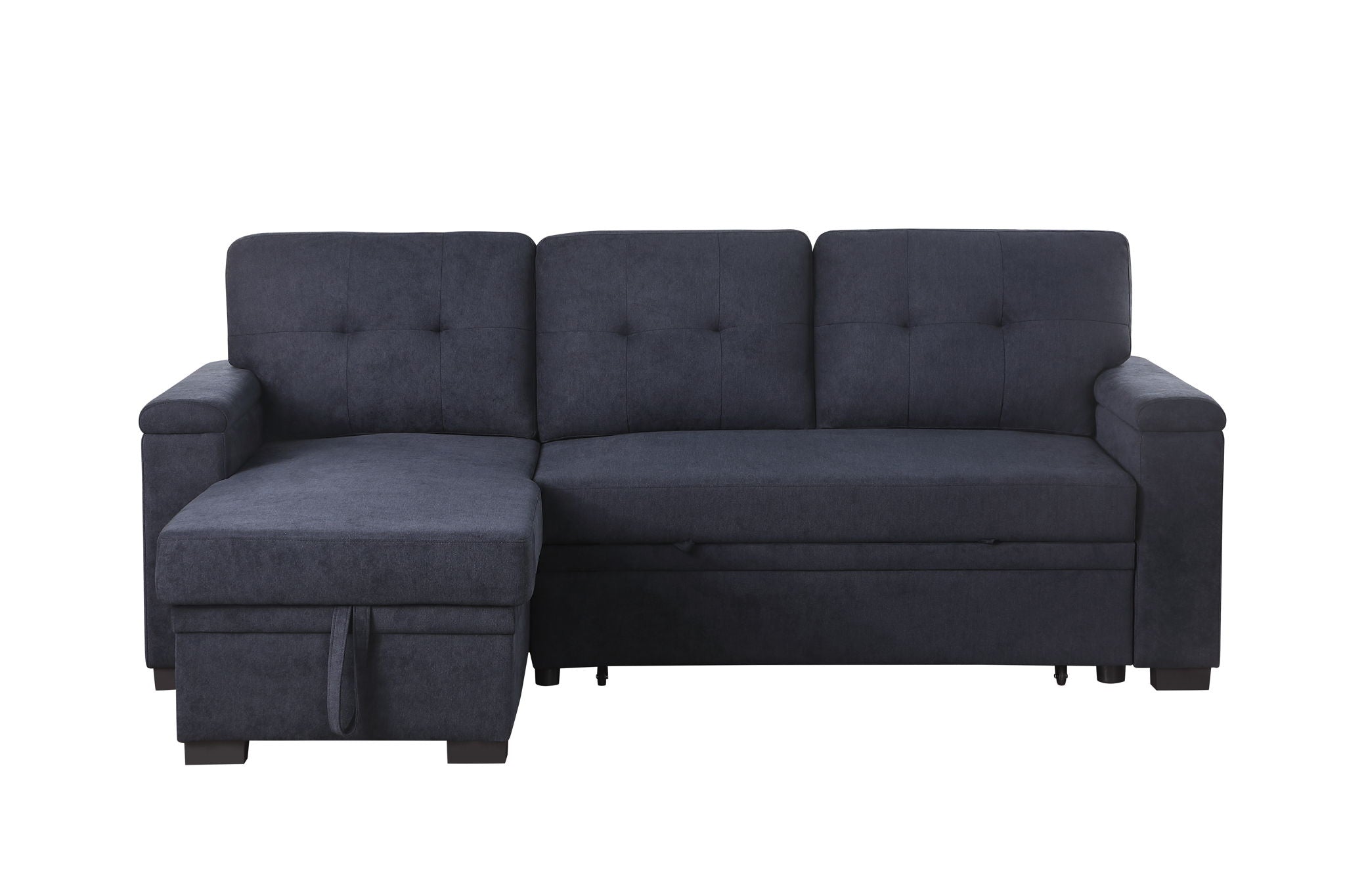 Lucca II - 84.5"W Reversible Sleeper Sectional Sofa with Storage Chaise by HouseOfZazla