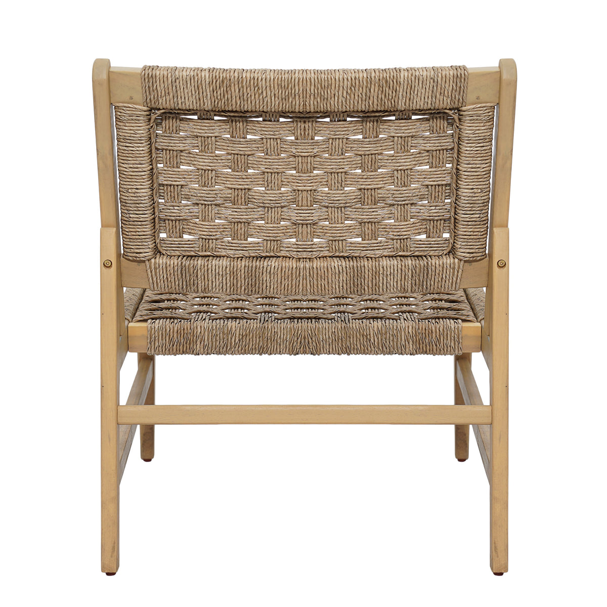 Acacia Wood Patio Club Chair with Wicker - Light Brown or Light Grey, photo 9 of 10