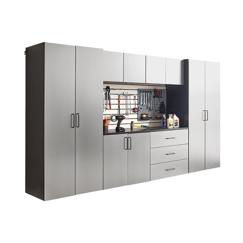 Astro Series - Garage Cabinet Set A With Soft Closing Drawers - Metallic Gray by HouseOfZazla