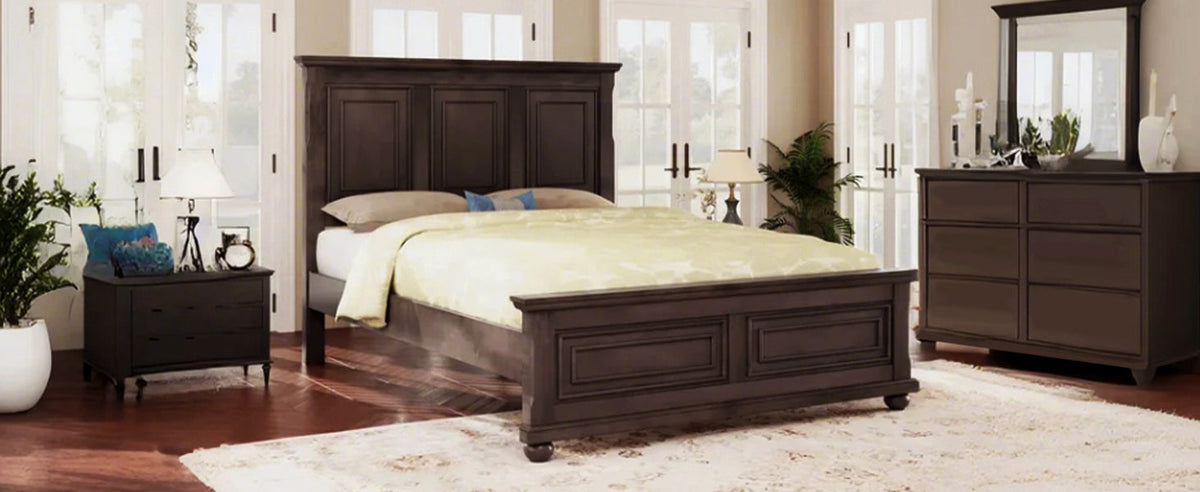 Traditional Town and Country Style Pinewood Vintage Tall Headboard King Bed Frame, photo 2 of 8