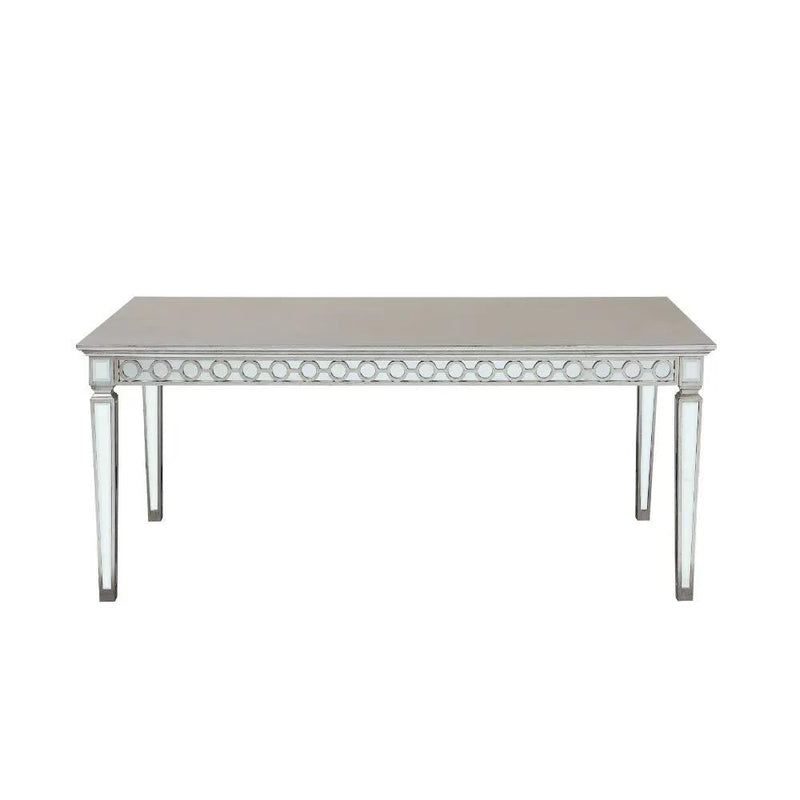 Varian - Dining Table - Mirrored & Antique Platinum by Unique Piece Furniture