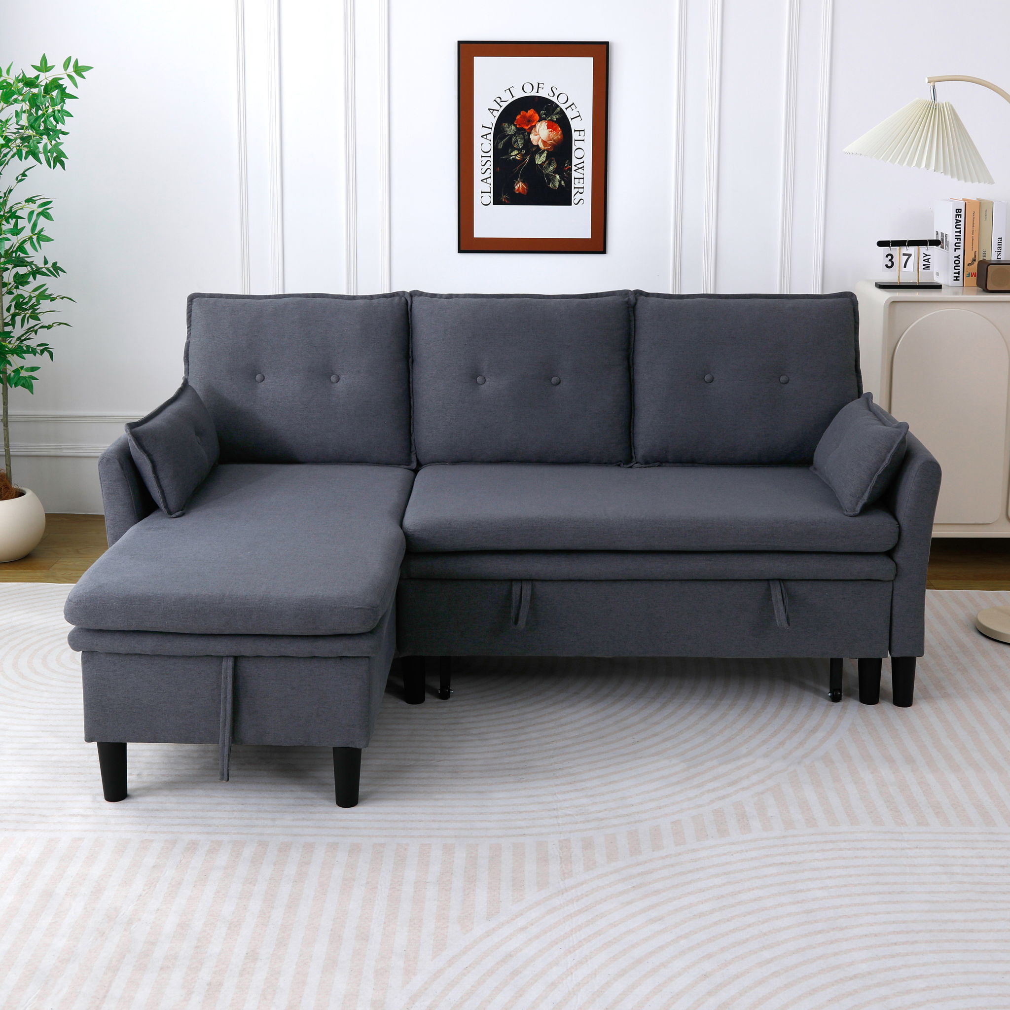L-Shaped Reversible Chaise Sectional Sofa With Storage by HouseOfZazla